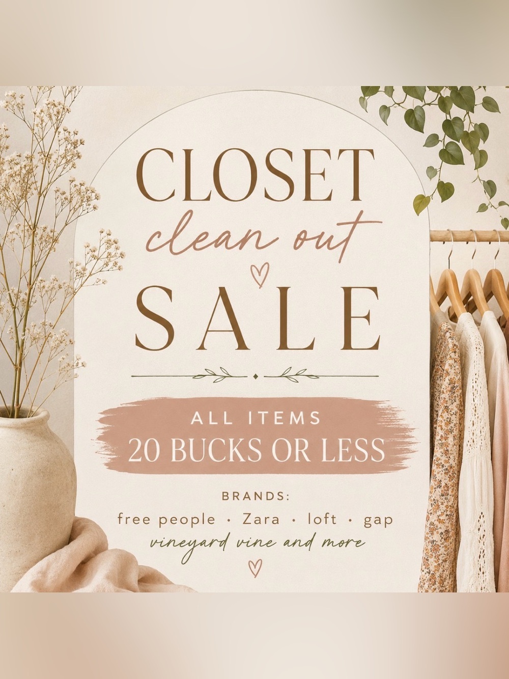 Closet Clean Out Sale !!